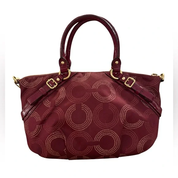 Coach Madison Dotted OP Art Signature C Sophia Satchel / Shoulder Bag - Picture 2 of 9